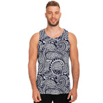 Blue Maori Polynesian Tribal Print Men's Tank Top