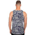 Blue Maori Polynesian Tribal Print Men's Tank Top