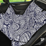 Blue Maori Polynesian Tribal Print Pet Car Back Seat Cover