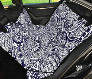 Blue Maori Polynesian Tribal Print Pet Car Back Seat Cover