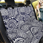 Blue Maori Polynesian Tribal Print Pet Car Back Seat Cover