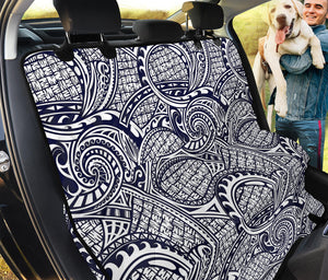 Blue Maori Polynesian Tribal Print Pet Car Back Seat Cover