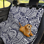 Blue Maori Polynesian Tribal Print Pet Car Back Seat Cover