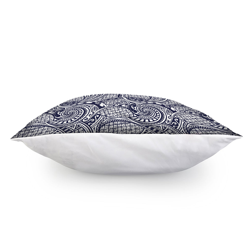 Blue Maori Polynesian Tribal Print Pillow Cover