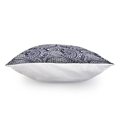 Blue Maori Polynesian Tribal Print Pillow Cover