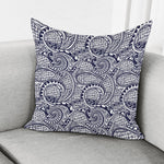 Blue Maori Polynesian Tribal Print Pillow Cover