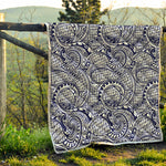 Blue Maori Polynesian Tribal Print Quilt