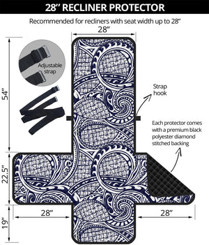 Blue Maori Polynesian Tribal Print Recliner Protector