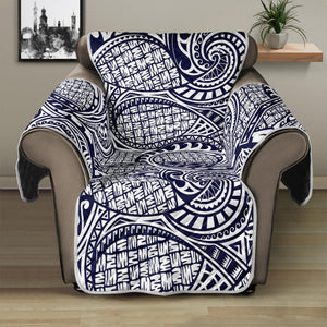 Blue Maori Polynesian Tribal Print Recliner Protector