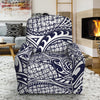 Blue Maori Polynesian Tribal Print Recliner Slipcover