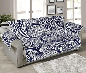 Blue Maori Polynesian Tribal Print Sofa Protector