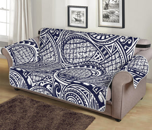 Blue Maori Polynesian Tribal Print Sofa Protector