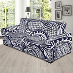 Blue Maori Polynesian Tribal Print Sofa Slipcover