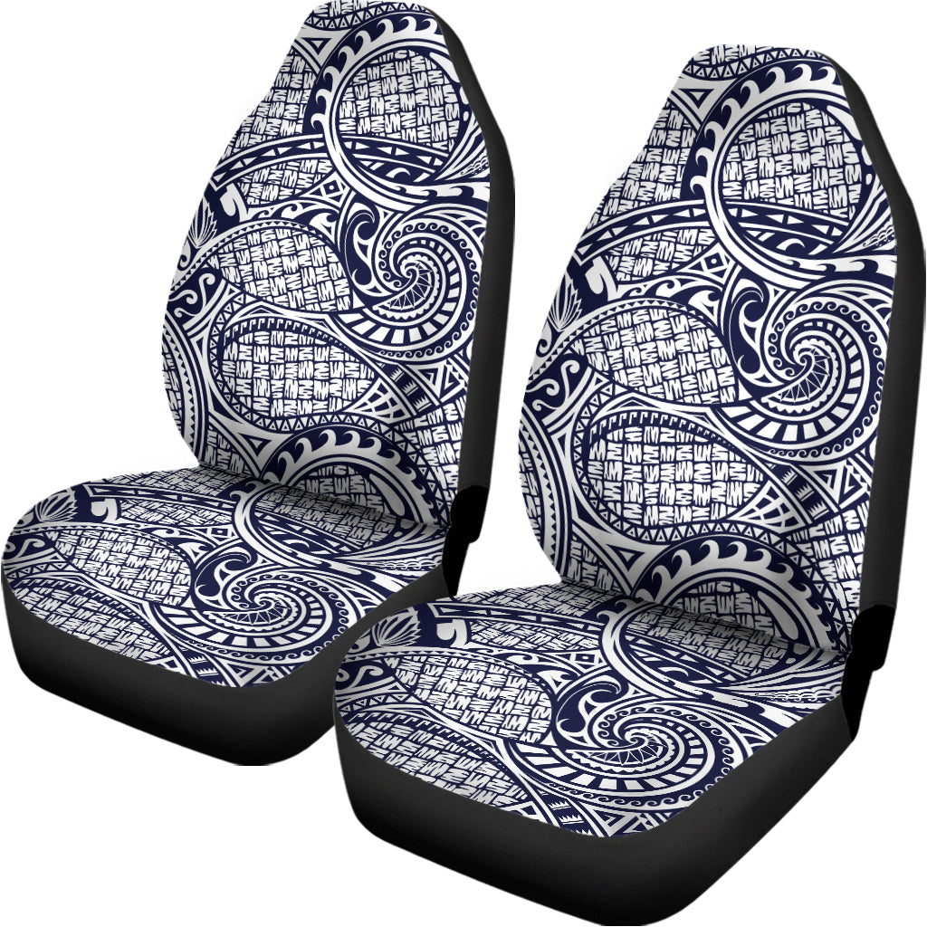 Blue Maori Polynesian Tribal Print Universal Fit Car Seat Covers