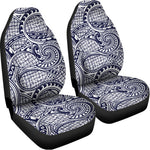 Blue Maori Polynesian Tribal Print Universal Fit Car Seat Covers