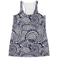 Blue Maori Polynesian Tribal Print Women's Racerback Tank Top