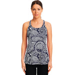 Blue Maori Polynesian Tribal Print Women's Racerback Tank Top