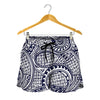 Blue Maori Polynesian Tribal Print Women's Shorts