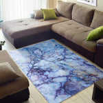 Blue Marble Print Area Rug GearFrost
