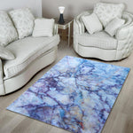 Blue Marble Print Area Rug GearFrost