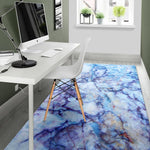Blue Marble Print Area Rug GearFrost