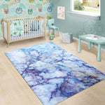 Blue Marble Print Area Rug GearFrost