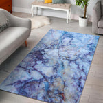 Blue Marble Print Area Rug GearFrost
