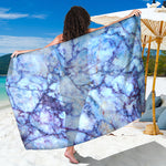 Blue Marble Print Beach Sarong Wrap