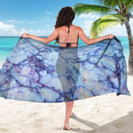 Blue Marble Print Beach Sarong Wrap