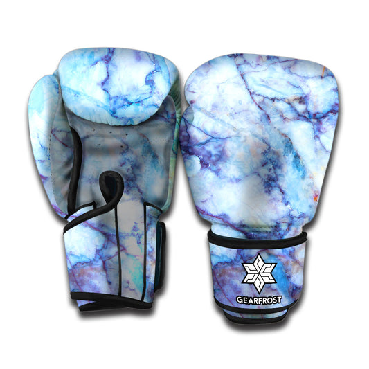 Blue Marble Print Boxing Gloves
