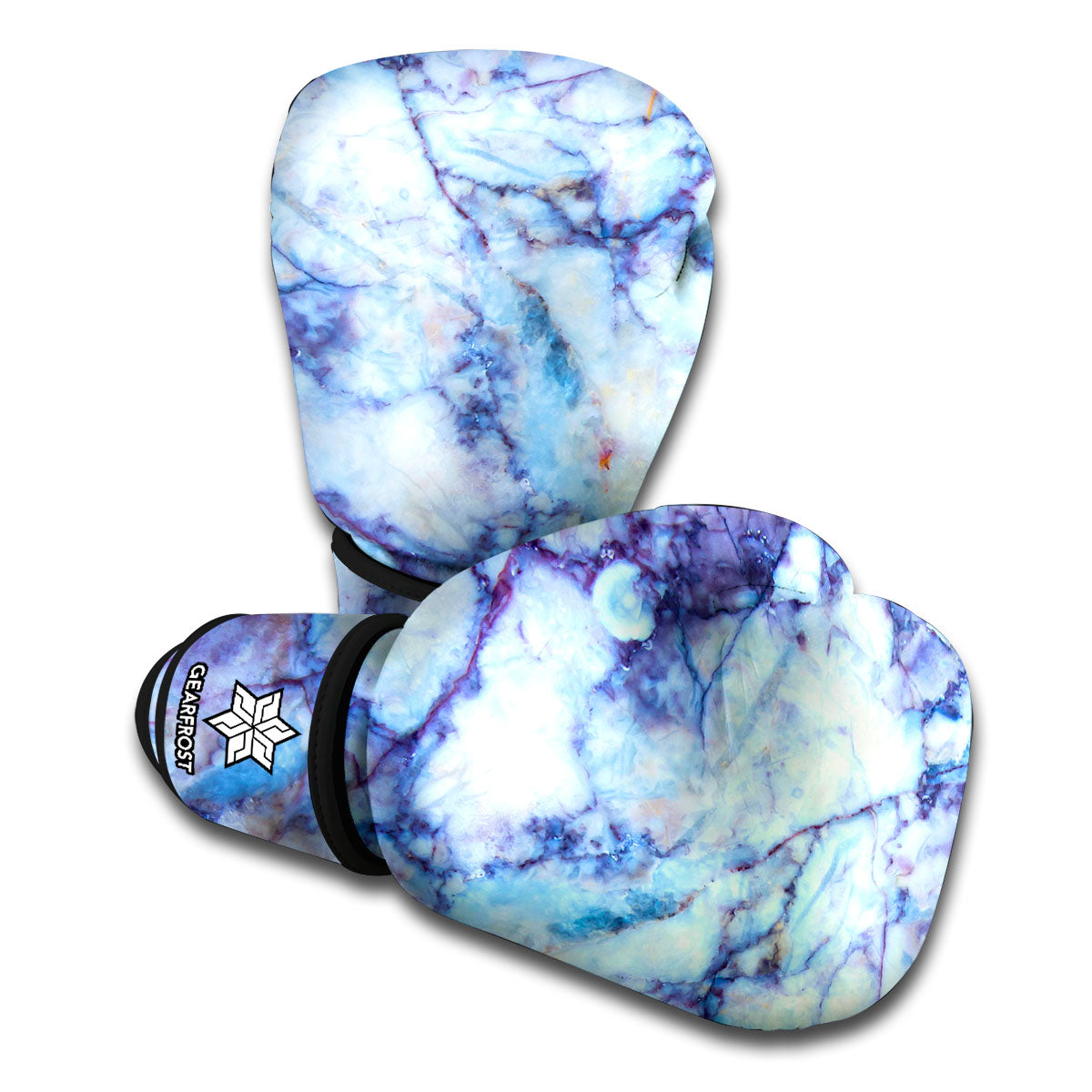 Blue Marble Print Boxing Gloves