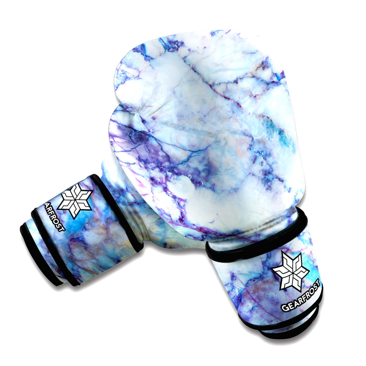 Blue Marble Print Boxing Gloves