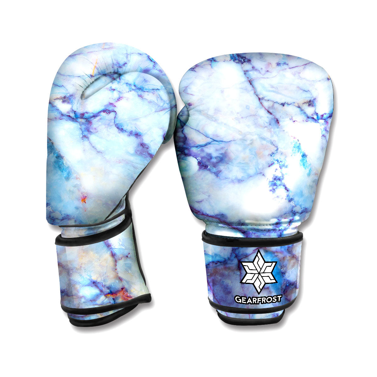 Blue Marble Print Boxing Gloves