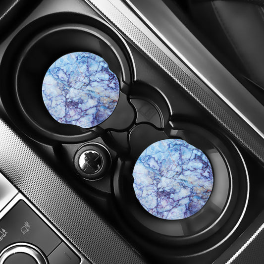 Blue Marble Print Car Coasters
