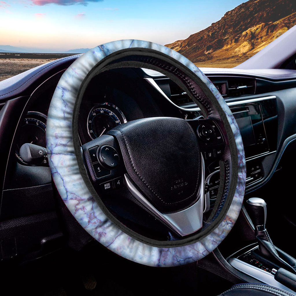 Blue Marble Print Car Steering Wheel Cover