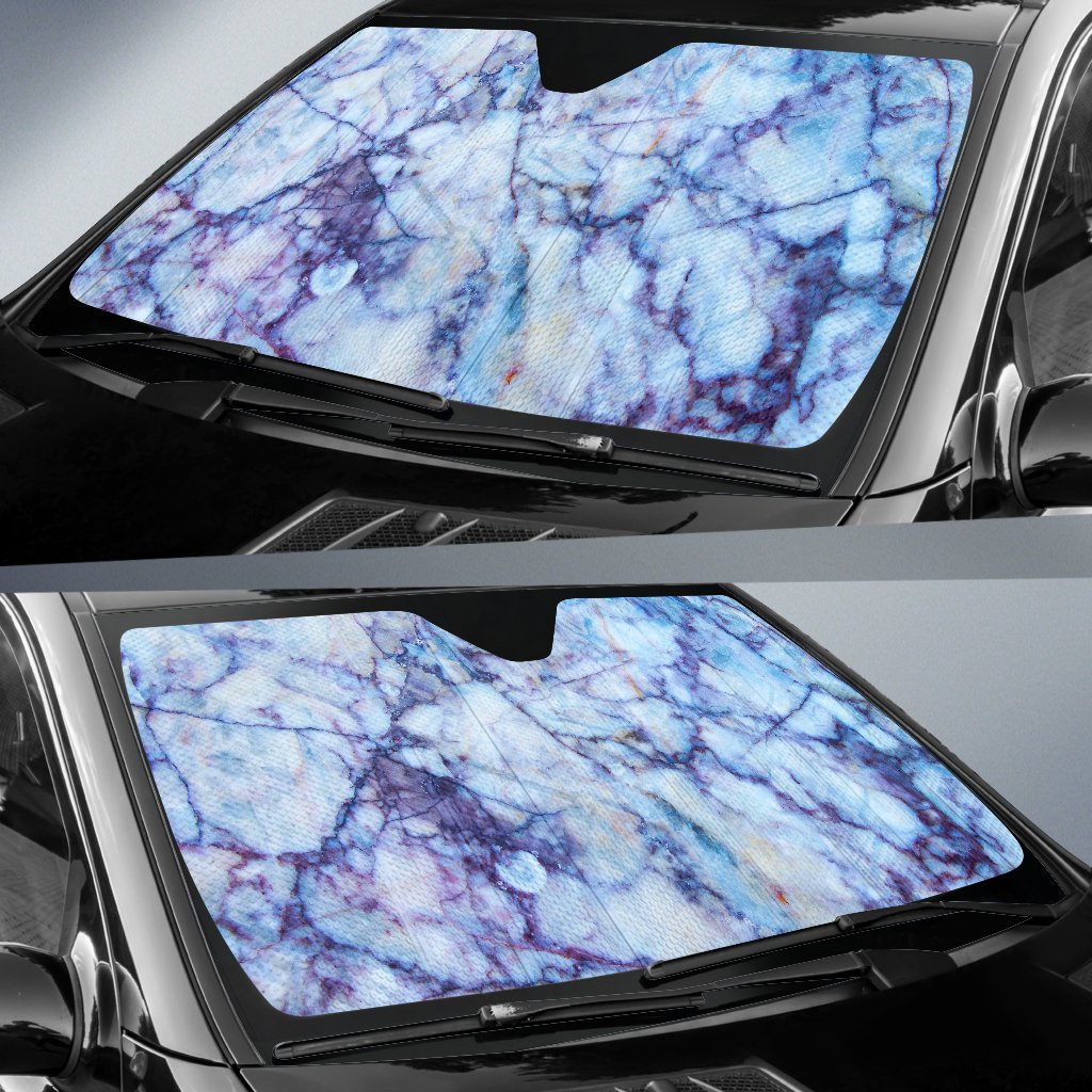 Blue Marble Print Car Sun Shade GearFrost