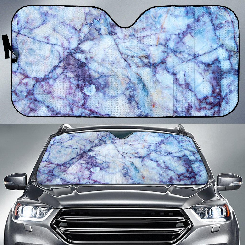 Blue Marble Print Car Sun Shade GearFrost