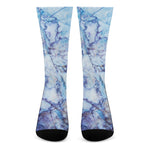 Blue Marble Print Crew Socks