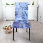 Blue Marble Print Dining Chair Slipcover
