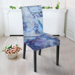 Blue Marble Print Dining Chair Slipcover