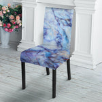 Blue Marble Print Dining Chair Slipcover