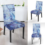 Blue Marble Print Dining Chair Slipcover