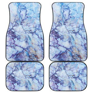 Blue Marble Print Front and Back Car Floor Mats