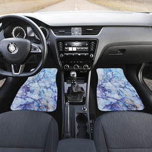 Blue Marble Print Front and Back Car Floor Mats