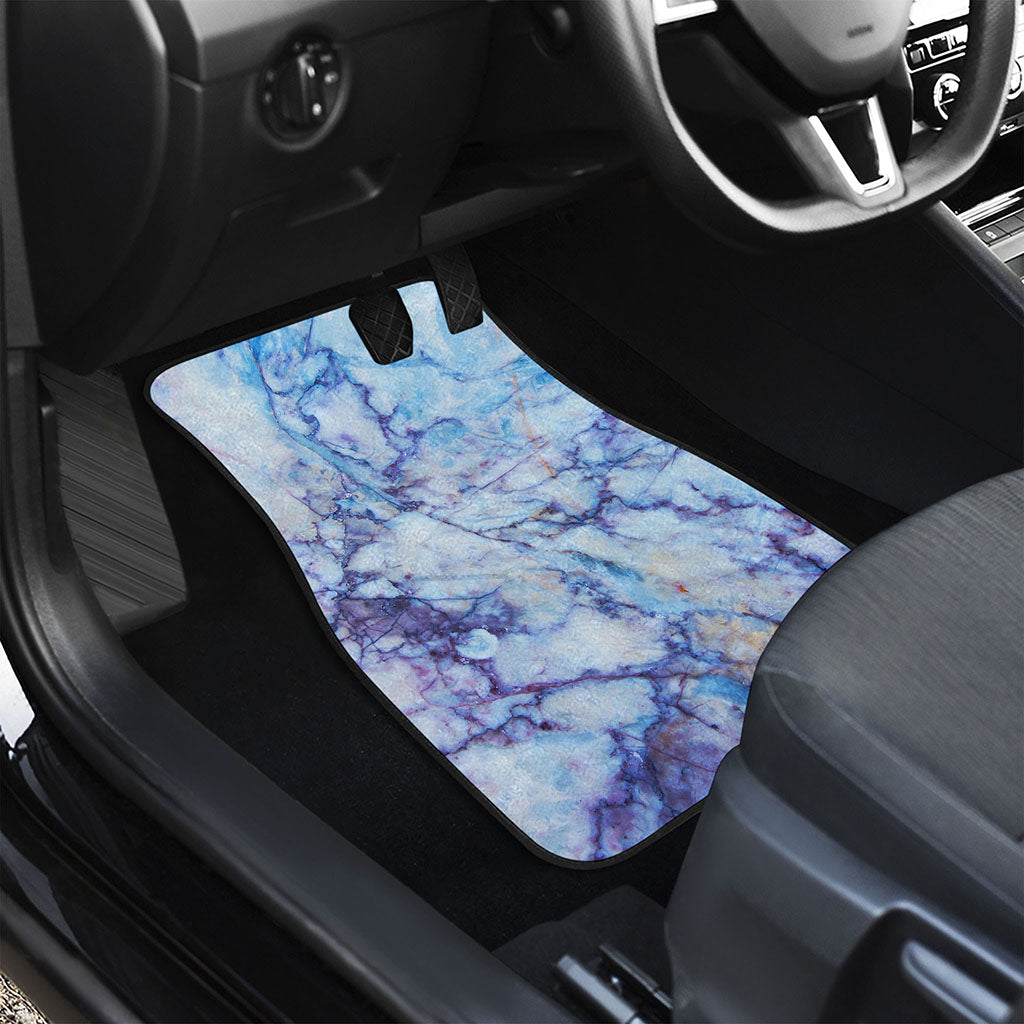 Blue Marble Print Front and Back Car Floor Mats