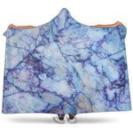 Blue Marble Print Hooded Blanket