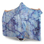 Blue Marble Print Hooded Blanket