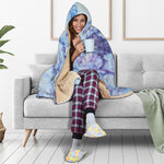 Blue Marble Print Hooded Blanket