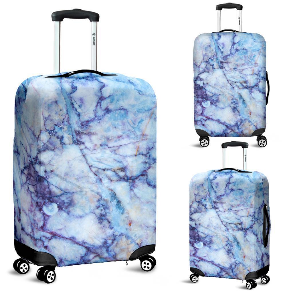 Blue Marble Print Luggage Cover GearFrost