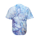 Blue Marble Print Men's Baseball Jersey